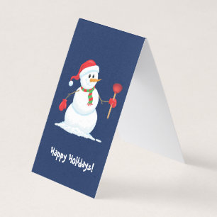 Carte de dossier de bonhomme de neige de plombier