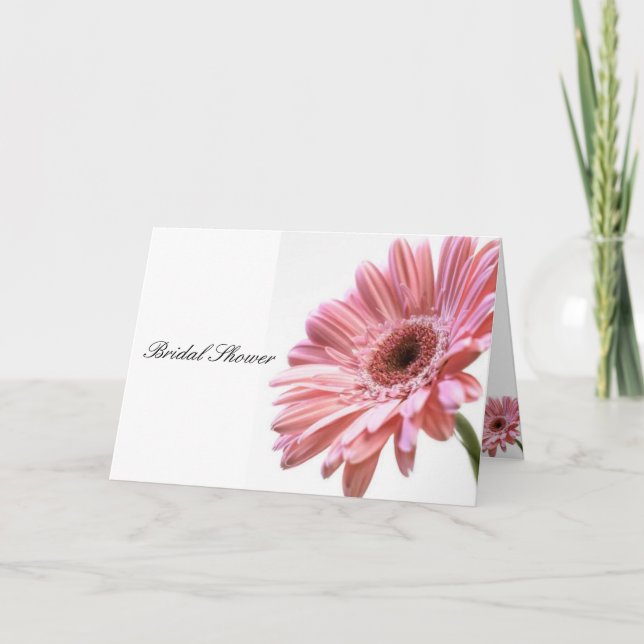 Carte de douche nuptiale gerbera rose (Devant)