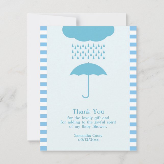 Carte de douche pour bébé Merci (Devant)
