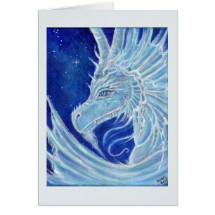 Carte de dragon bleu Icy par Renee L. Lavoie