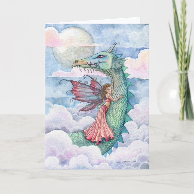 Carte de dragon fée Cloud Busting par Molly Harris (Devant)