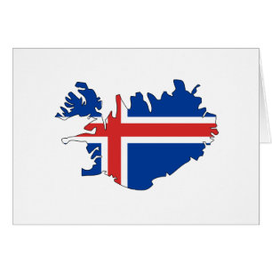 Carte de drapeau de l'Islande