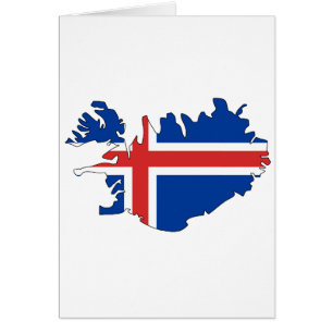 Carte de drapeau de l'Islande