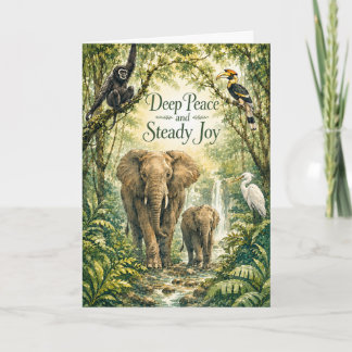 Carte de encouragement éléphant Paix Profonde Joie