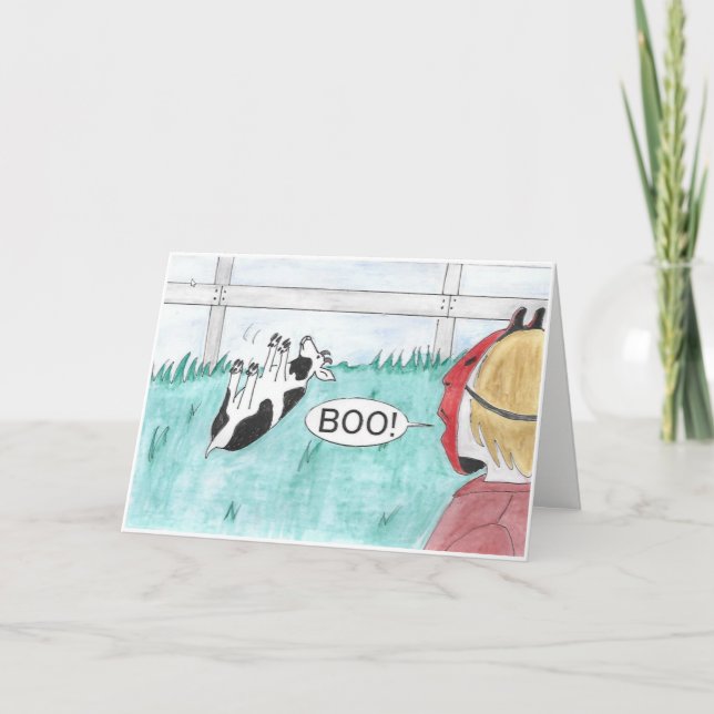 Carte de évanouissement de Halloween de chèvre (Devant)