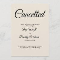 Carte de Faire-part annulée Cream Mariage