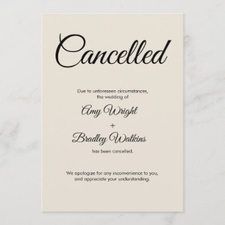 Carte de Faire-part annulée Cream Mariage