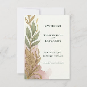 Carte de Faire-Part Blush Sage Or