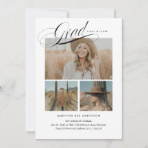 Carte de Faire-part Classy Script Graduation