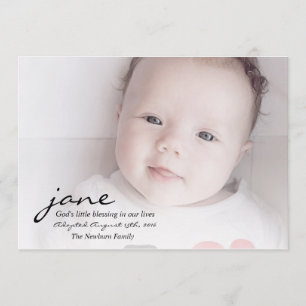 Carte de faire-part d'adoption de la bénédiction