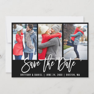 Carte de faire-part de date de Modern Brush Script