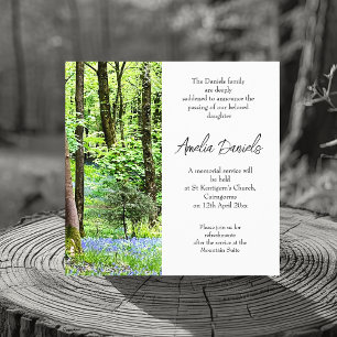 Carte de faire-part de décès en bois de jacinthes