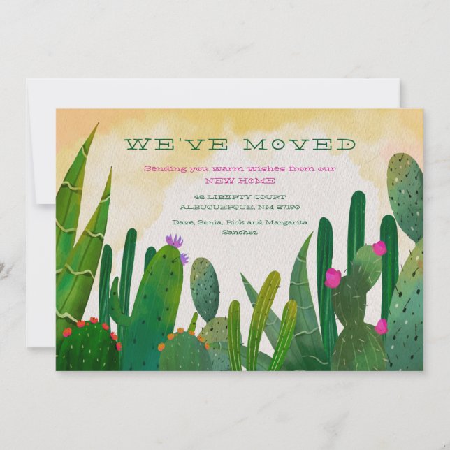 Carte de Faire-part de déménagement Cactus Garden (Devant)