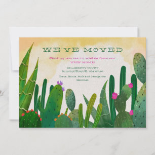 Carte de Faire-part de déménagement Cactus Garden