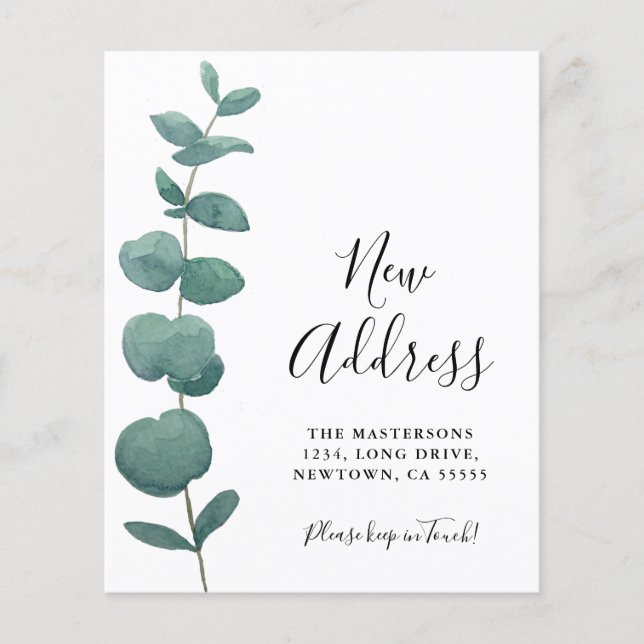 Carte de Faire-part de déplacement Eucalyptus Budg (Devant)