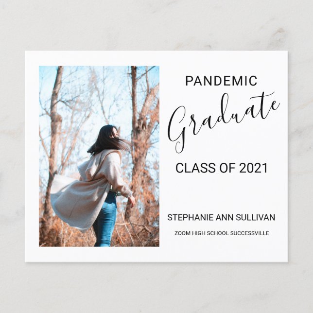 Carte de Faire-part de diplôme en photo pandémique (Devant)