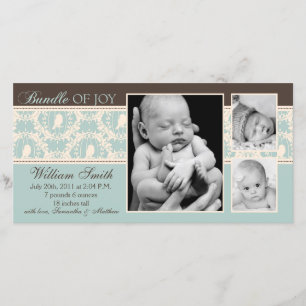 Carte de faire-part de garçon de bip de bip