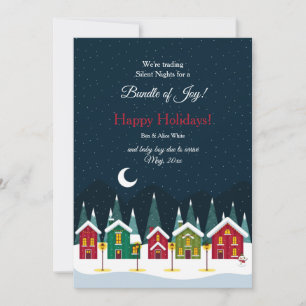 Carte de Faire-part de grossesse de nuit silencieu