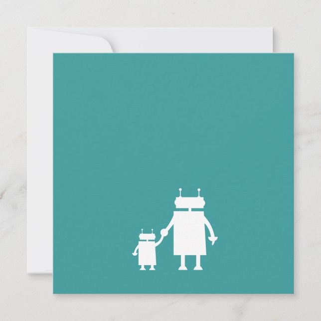 Carte de Faire-part de grossesse d'un robot (Devant)