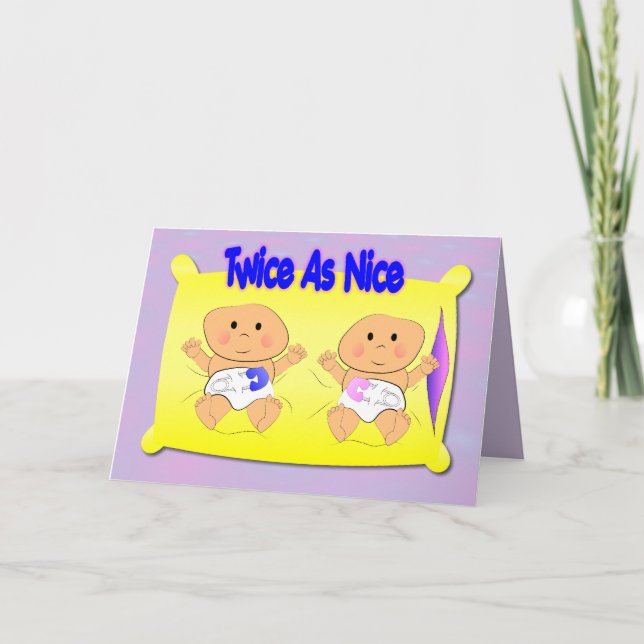 Carte de faire-part de jumeaux (Devant)