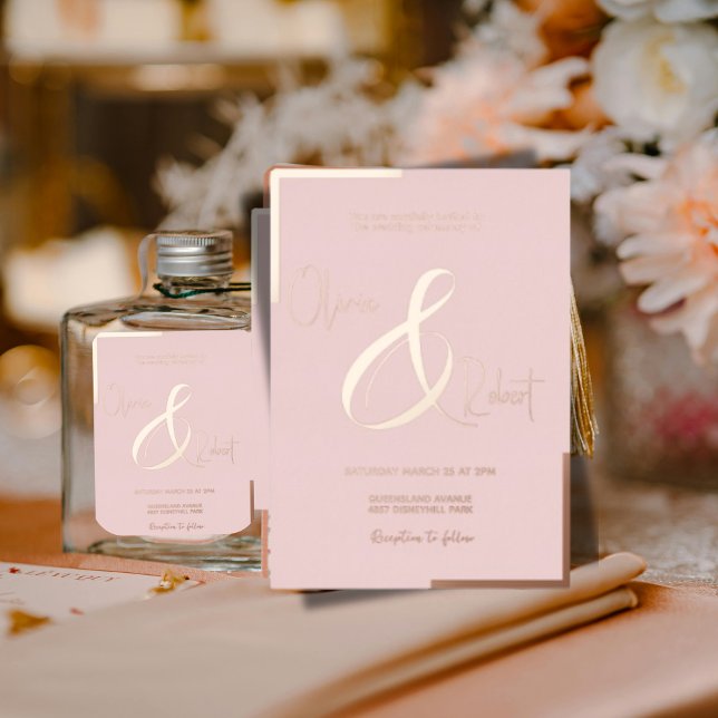 Carte de Faire-part de mariage à l'huile à l'or ch (Créateur téléchargé)