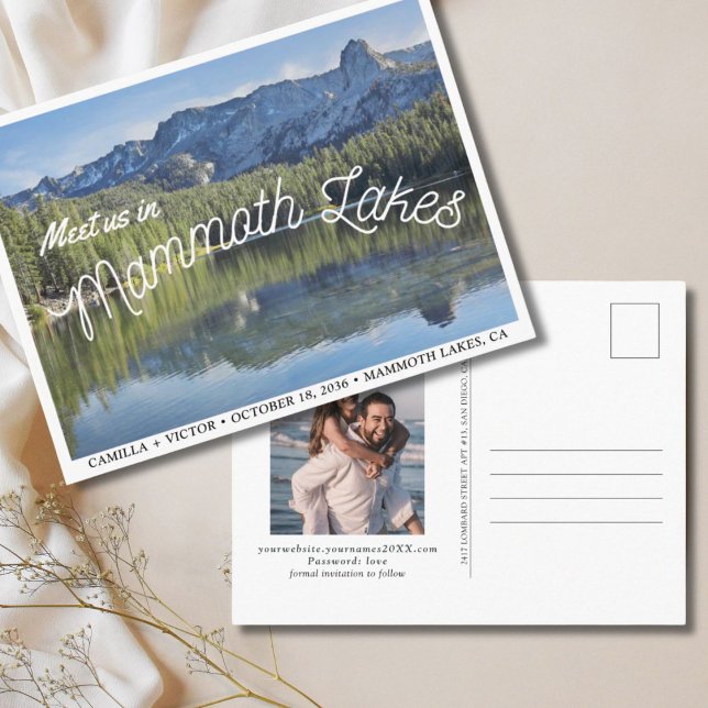 Carte de faire-part de mariage à Mammoth Lakes (Mammoth Lakes Wedding Save the Date Postcard
)