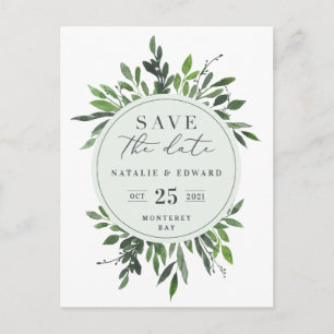 carte de faire-part de mariage à motif floral aqua