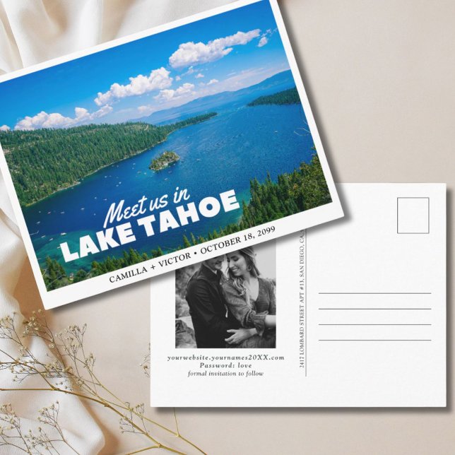 Carte de faire-part de mariage au lac Tahoe (Lake Tahoe Wedding Save the Date Postcard
)