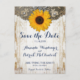 Carte de faire-part de mariage au tournesol rustiq