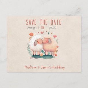 Carte de faire-part de mariage aux moutons
