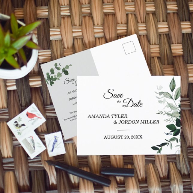 Carte de faire-part de mariage botanique neutre (Créateur téléchargé)