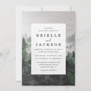 Carte de Faire-part de mariage de forêt de Misty