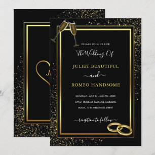 Carte de Faire-part de mariage de Parties scintill