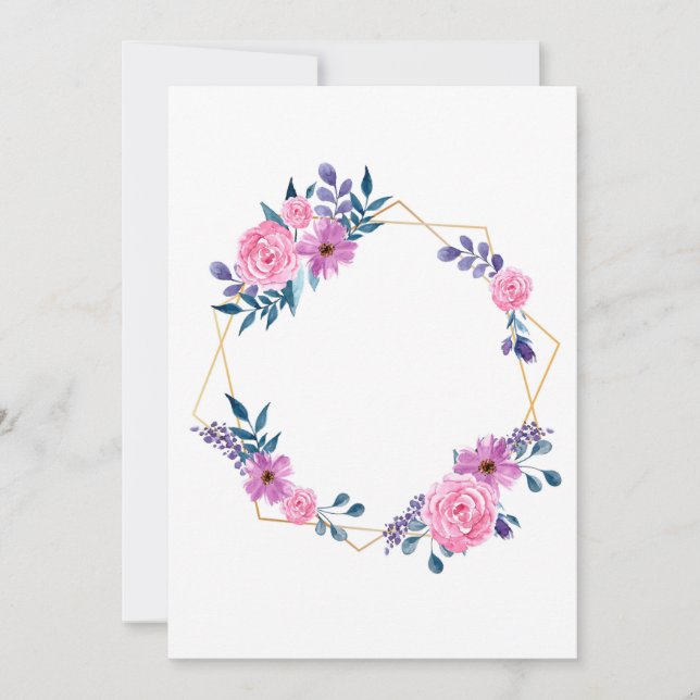 Carte de Faire-part de mariage des fleurs de cadre (Devant)