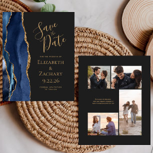 Carte de faire-part de mariage élégante avec agate