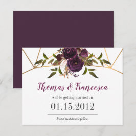 Carte de Faire-Part de Mariage Fleurie Florale Vio