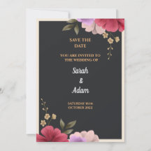 Carte de faire-part de mariage florale
