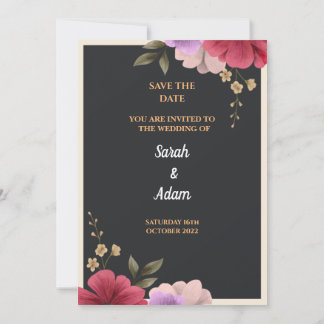 Carte de faire-part de mariage florale
