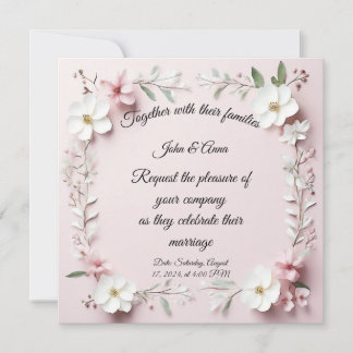 Carte de faire-part de mariage florale