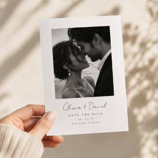 Carte de Faire-Part de Mariage Minimaliste à Une P