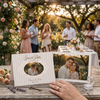 Carte de faire-part de mariage ovale à cadre en de