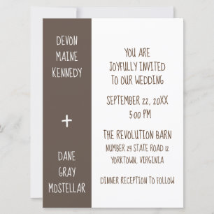 Carte de Faire-part de mariage rustique sans rappo