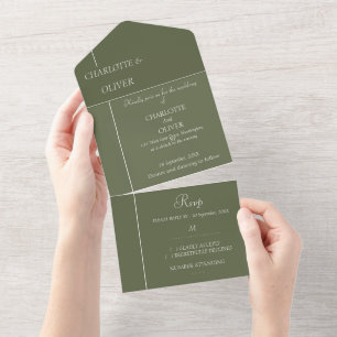 Carte de faire-part de mariage tout-en-un moderne