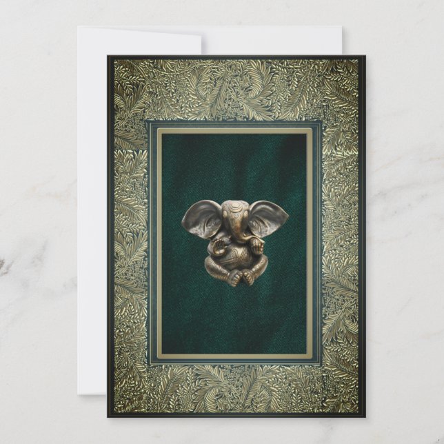 Carte de faire-part de mariage traditionnelle indi (Devant)