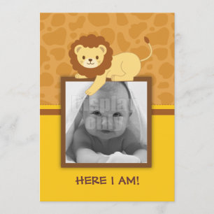 Carte de faire-part de naissance de lion