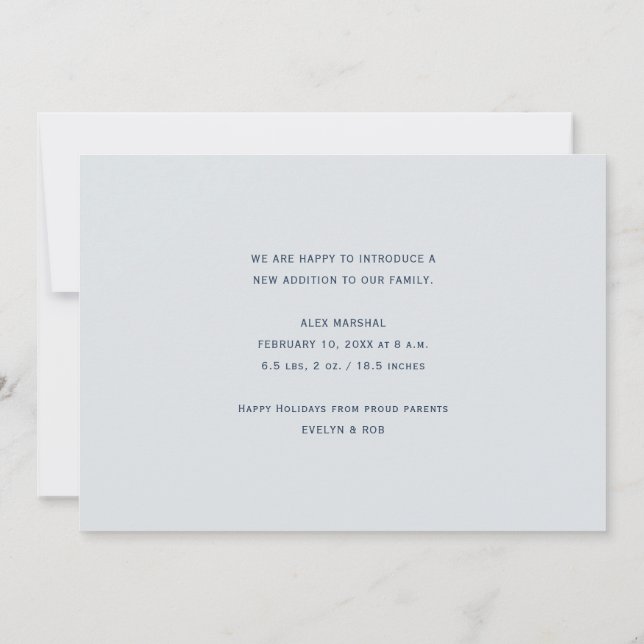 carte de faire-part de naissance de vacances de jo (Dos)