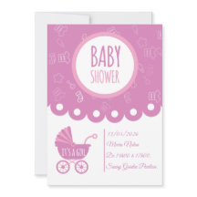 Carte de Faire-Part de Naissance Rose | Bébé Fille