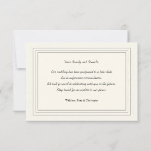 Carte de Faire-part de report classique