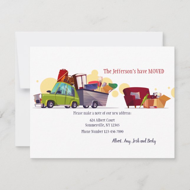 Carte de Faire-part déplacée (Devant)