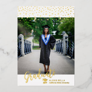 Carte de Faire-part d'obtention d'un diplôme Gold 